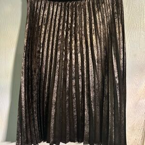 Copper and Black shimmer A-Line pleated skirt